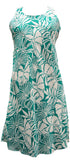 Pareau Leaves Women's Short Tank Flared Hawaiian Dress